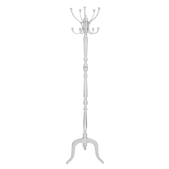 60" Silver Metal Traditional Coat Rack